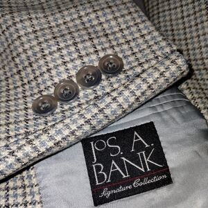 JOS.A.BANK Mens Blazer Sport Coat Two Button Casual Jacket Wool Size 46L